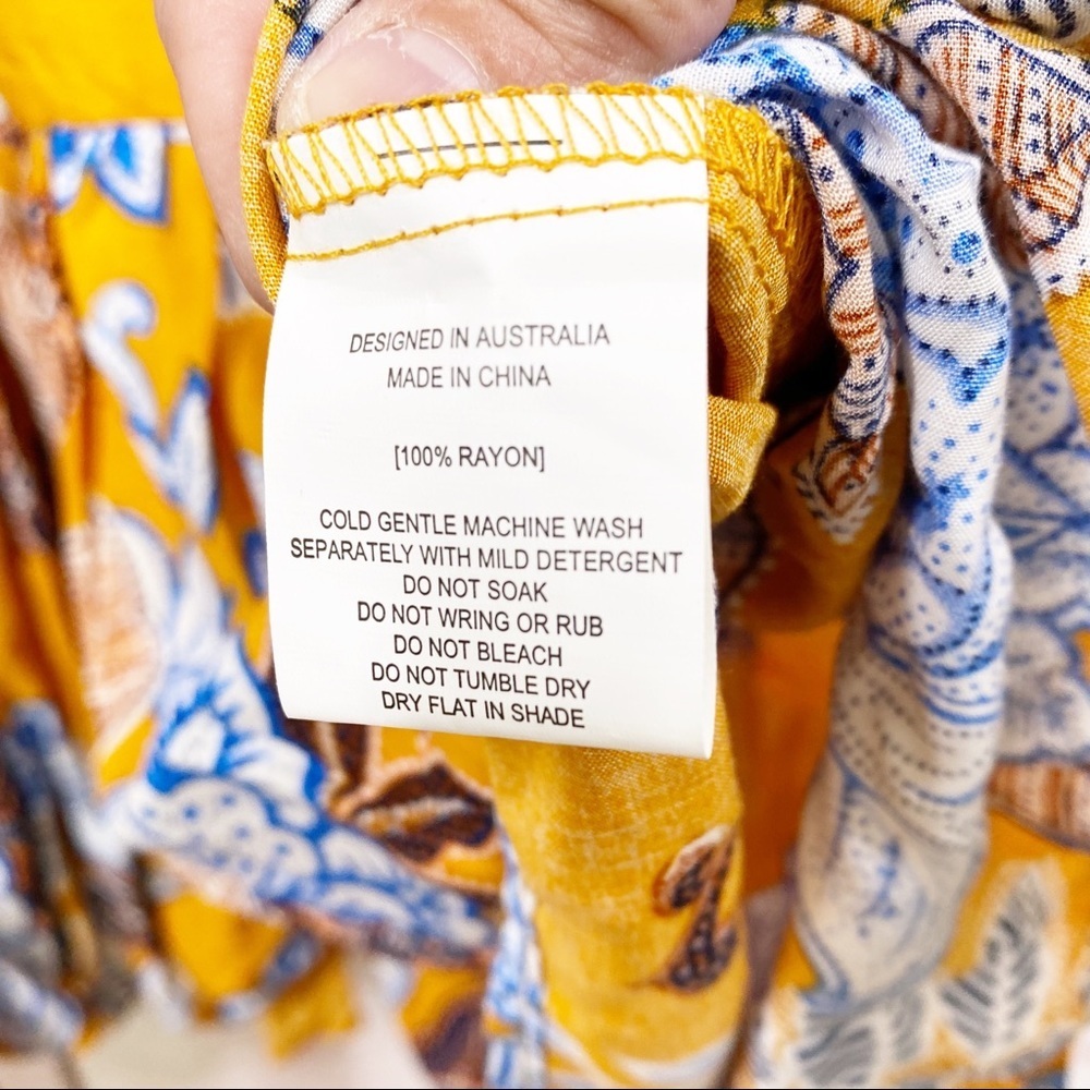 NEW Abel The Label Mango Magic Yellow Floral Boho Maxi Dress XS - Picture 13 of 14